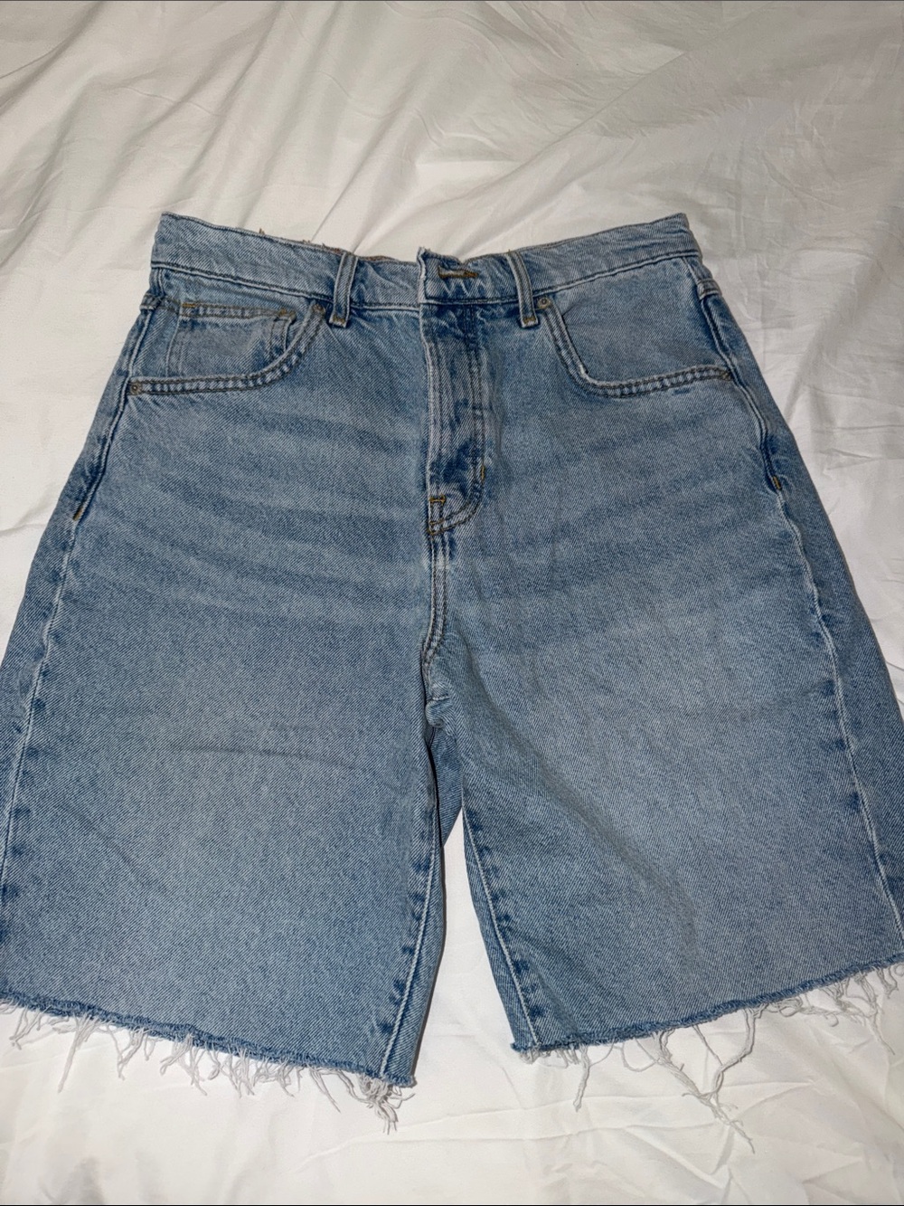 High-Rise Light Blue Jorts